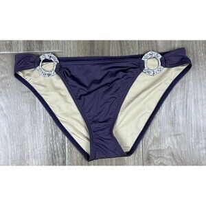 Victoria's Secret Crystal Rhinestone Embellished Purple Swim Bottoms -Size Med